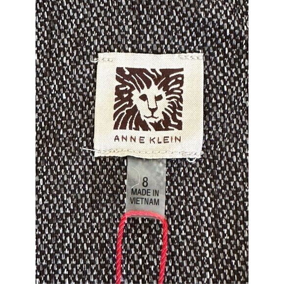 Anne Klein Women’s Black Herringbone Wide-Lapel Belted-Cuff Blazer Size 8 - Picture 5 of 12